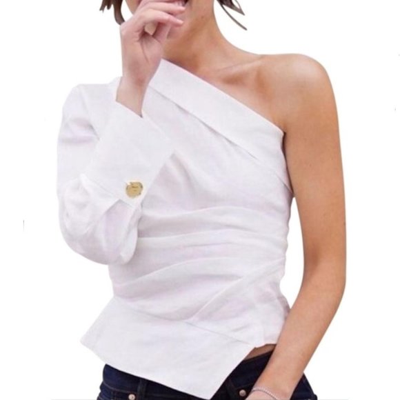 one shoulder top zara